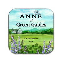Anne of Green Gables by Lucy Maud Montgomery Coaster. Coffee Mug Coaster with Anne of Green book design, Bookish Gift, Literary Gift