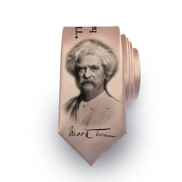 Necktie with Mark Twain's quote, Book Necktie, Tie with quote