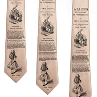 Alice in Wonderland Necktie,Book Necktie, Alice's Adventures in Wonderland by Lewis Carroll Tie, Necktie