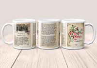 A Christmas Carol by Charles Dickens Mug. Coffee Mug with Christmas Carol book Title and Book Pages, Bookish Gift, Literary Mug.