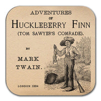 Adventures of Huckleberry Finn by Mark Twain Coaster. Coffee Mug Coaster with Huckleberry Finn book design, Bookish Gift, Literary Gift