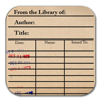 Library Card Coaster. Coffee Mug Coaster with Library Card with day due stamps design, Bookish Gift, Literary Gift
