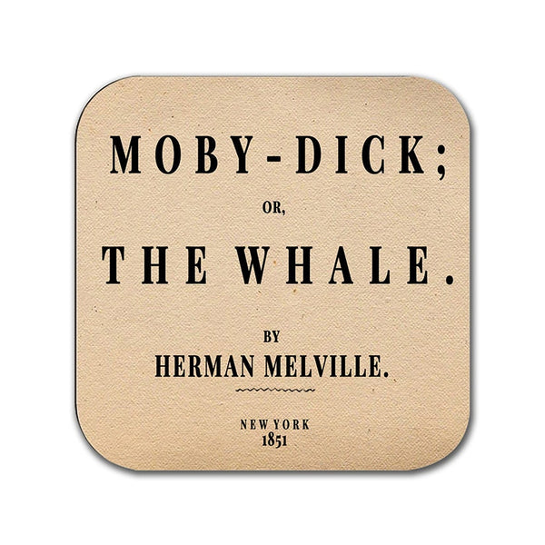 Moby-Dick; or, The Whale by Herman Melville Coaster. Coffee Mug Coaster with Moby-Dick book design, Bookish Gift, Literary Gift