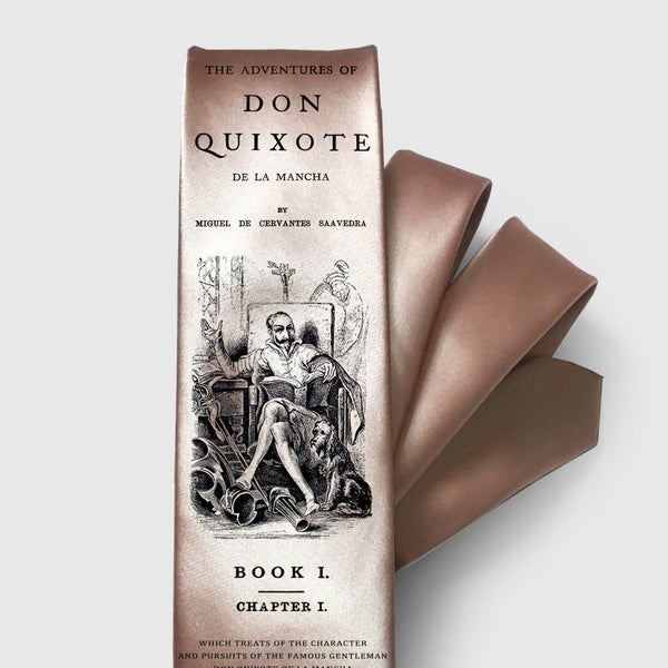 Don Quixote Necktie, Book Necktie, The adventures of Don Quixote De La Mancha by Miguel de Cervantes Saavedra Tie, Necktie, Literary Gift