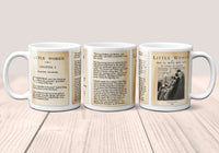 Little Women by Louisa M. Alcott Mug. Coffee Mug with Little Women Title and Book Pages, Literary Mug, Book Lover Mug, Librarian gift.