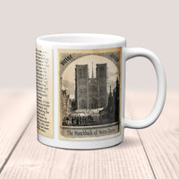 The Hunchback of Notre-Dame (Notre-Dame de Paris) by Victor Hugo Mug. Coffee Mug with Hunchback of Notre-Dame book Title and Book Pages