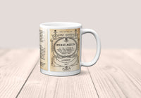 Persuasion by Jane Austen Mug. Coffee Mug with Persuasion book Title and Book Pages, Bookish Gift, Literary Mug, Jane Austen Gift, Bookworm