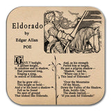 6 coasters with Edgar Allan Poe Poem's.Six Coffee Mug Coasters with Edgar Allan Poe work designs.Raven, Alone, Annabel Lee,A dream within a