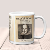 William Shakespeare Mug. Coffee Mug with two Shakespeare's plays - Hamlet  and Romeo & Juliet.