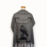 The Raven by Edgar Allan Poe  Shawl Scarf Wrap (Heather Gray)