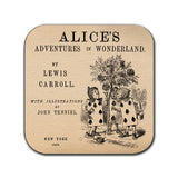 Set of six Alice's Adventures in Wonderland by Lewis Carroll Coasters. 6 Coffee Mug Coasters with Alice in Wonderland design, Bookish Gift
