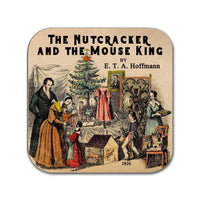 6 coasters with Christmas stories. A Christmas Carol, The Night before Christmas, The Little Match Girl, The Nutcracker, The Gift of Magi