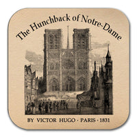 The Hunchback of Notre-Dame (Notre-Dame de Paris) by Victor Hugo Coaster. Coffee Mug Coaster with The Hunchback of Notre-Dame book design