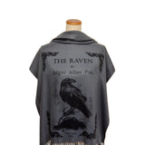 The Raven by Edgar Allan Poe  Shawl Scarf Wrap (Bluish Gray)