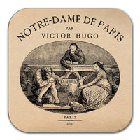 Notre-Dame de Paris by Victor Hugo Coaster. Coffee Mug Coaster with Notre-Dame de Paris book design, Bookish Gift, Literary