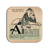 6 coasters with Wizard of Oz by Frank Baum design. Six Coffee Mug Coasters with The Wonderful Wizard of Oz design.