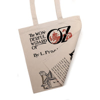 The Wonderful Wizard of Oz by L. Frank Baum tote bag. Handbag with Wizard of Oz book design. Book Bag. Library bag. Market bag