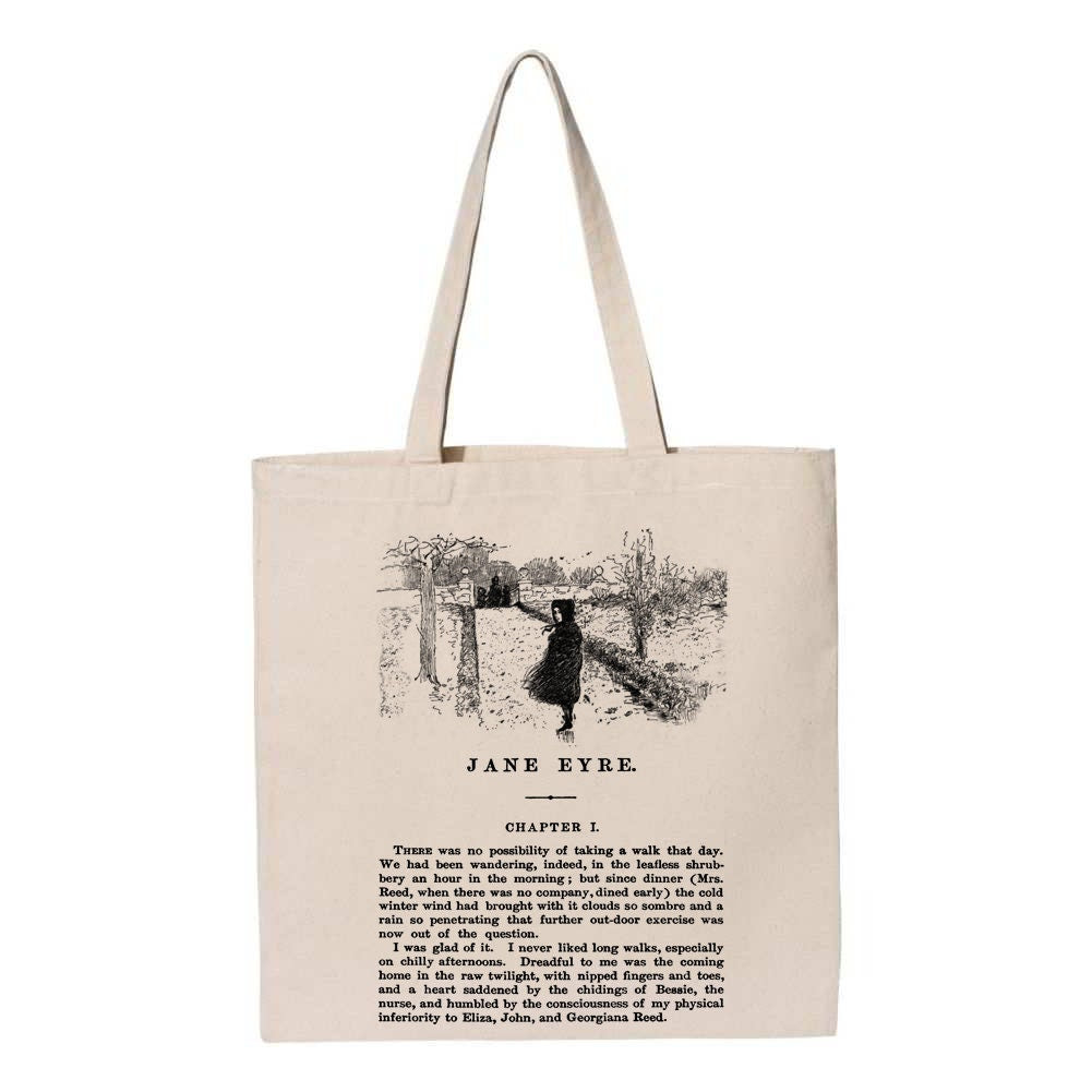 Jane Eyre by Charlotte Brontë tote bag. Handbag with Jane Eyre book de ...