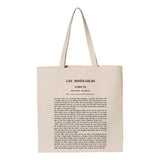 Les Misérables by Victor Hugo tote bag. Handbag with Les Miserables book design. Book Bag. Library bag. Market bag
