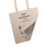 Pride and Prejudice by Jane Austen tote bag. Handbag with Pride and Prejudice book design. Book Bag. Library bag. Jane Austen Gift