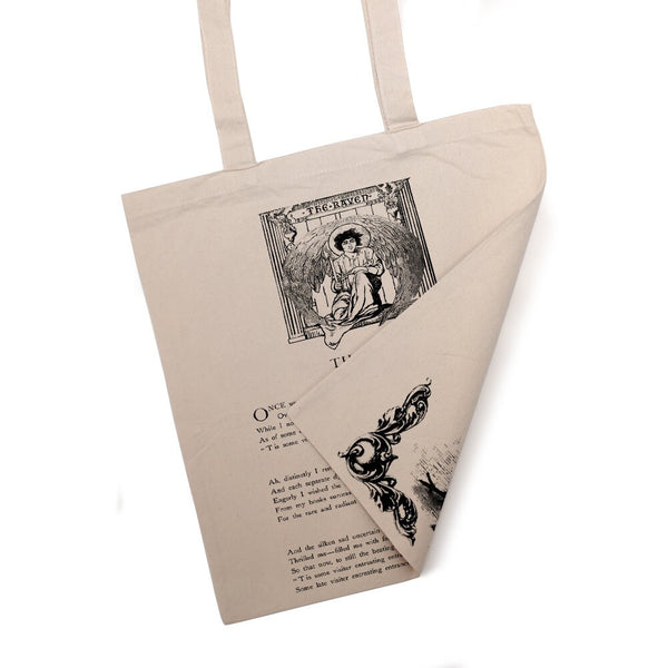 The Raven by Edgar Allan Poe tote bag. Handbag with The Raven book des –  Universal Zone