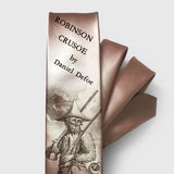 Robinson Crusoe Necktie, Book Necktie, Robinson Crusoe by Daniel Defoe Tie, Necktie, Literary Gift. Gift for men.