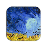Wheatfield with Crows by Vincent van Gogh Coasters. 6 coasters with Wheatfield with Crows puzzle-like design.