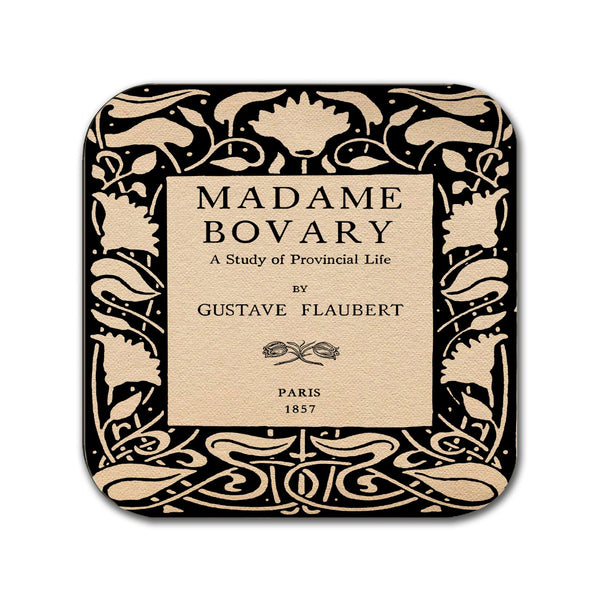 Madame Bovary by Gustave Flaubert Coaster. Coffee Mug Coaster with Madame Bovary book design (English version), Bookish Gift, Literary Gift