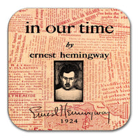 In Our Time by Ernest Hemingway Coaster. Mug Coaster with "In Our Time" book design, Bookish Gift, Literary Gift.