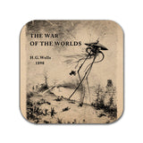 The War of the Worlds by Herbert George Wells Coaster. Mug Coaster with "The War of the Worlds" book design, Bookish Gift, Literary Gift.