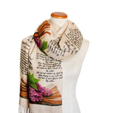 Scarf with poems about Mother. Mother's Day Scarf. Scarf/Shawl/Wrap with famous poems dedicated to Mother. Scarf with poems about Mother.