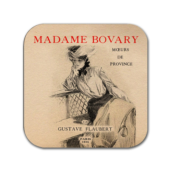 Madame Bovary by Gustave Flaubert Coaster. Coffee Mug Coaster with Madame Bovary book design (French version), Bookish Gift, Literary Gift