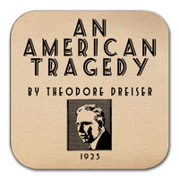 An American Tragedy by Theodore Dreiser Coaster. Coffee Mug Coaster with "An American Tragedy" book design, Bookish Gift, Literary Gift