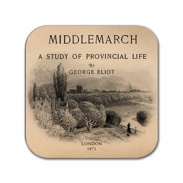 Middlemarch by George Eliot Coaster. Coffee Mug Coaster with Middlemarch book design, Bookish Gift, Literary Gift