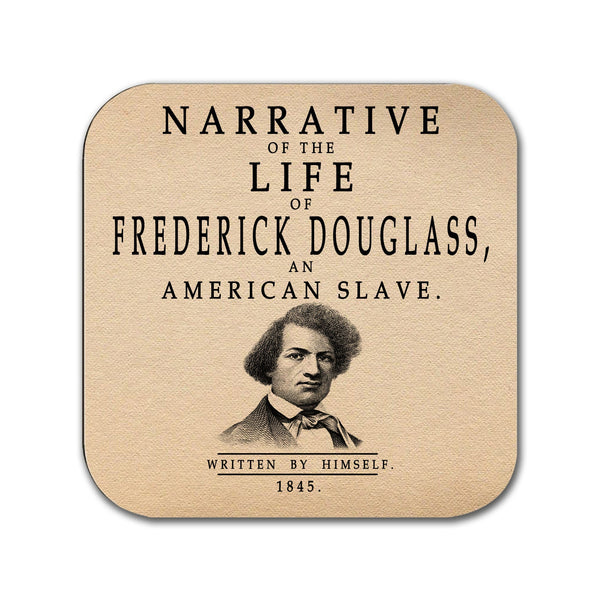 Coaster with "Narrative of the Life of Frederick Douglass, an American Slave"  book design.