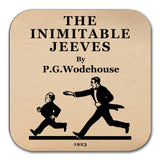 The Inimitable Jeeves by P.G. Wodehouse Coaster. Mug Coaster with Inimitable Jeeves book design, Bookish Gift, Literary Gift.