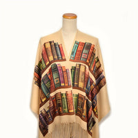 Bookshelf Scarf. Literary Shawl with the famous books' titles, Bookish Gift, Literary Gift, Book Lover Scarf, Librarian gift.