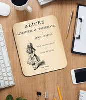 Alice's Adventures in Wonderland by Lewis Carroll Mouse pad. Literary Mousepad with Alice in Wonderland book design, Bookish Gift, Literary