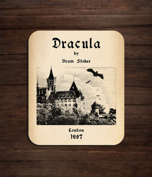 Dracula by Bram Stoker Mouse pad. Literary Mousepad with Dracula book design, Bookish Gift, Literary Gift, Librarian gift, Goth Gift