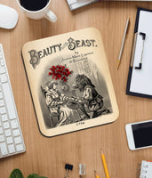 Beauty and the Beast by Jeanne-Marie Leprince de Beaumont  Mouse pad. Literary Mousepad with Beauty and the Beast book design, Bookish Gift