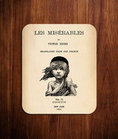 Les Misérables by Victor Hugo Mouse pad. Literary Mousepad with Cosette from Les Miserables design, Bookish Gift, Literary Gift