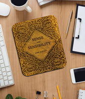 Sense and Sensibility by Jane Austen Mouse pad. Literary Mousepad with Sense and Sensibility book design, Bookish Gift, Literary Gift