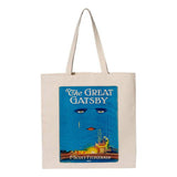 The Great Gatsby by F. Scott Fitzgerald tote bag. Handbag with The Great Gatsby book design. Book Bag. Library bag.