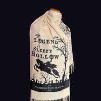 The Legend of Sleepy Hollow by Washington Irving Shawl Scarf Wrap. Gothic story, Halloween scarf, Book Scarf. Literary Gift